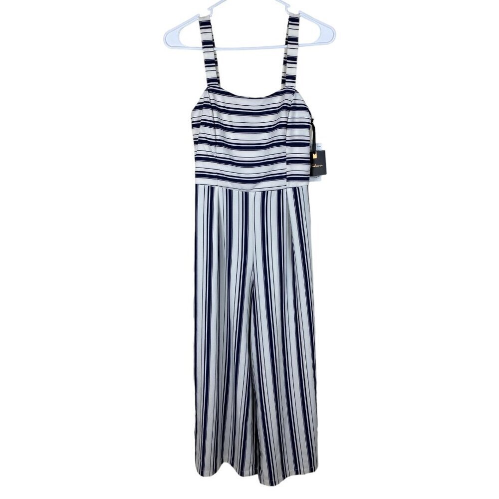 Takara Striped Jumpsuit in Blue Stripe on Cream Juniors Sz 3 NWT *FLAW